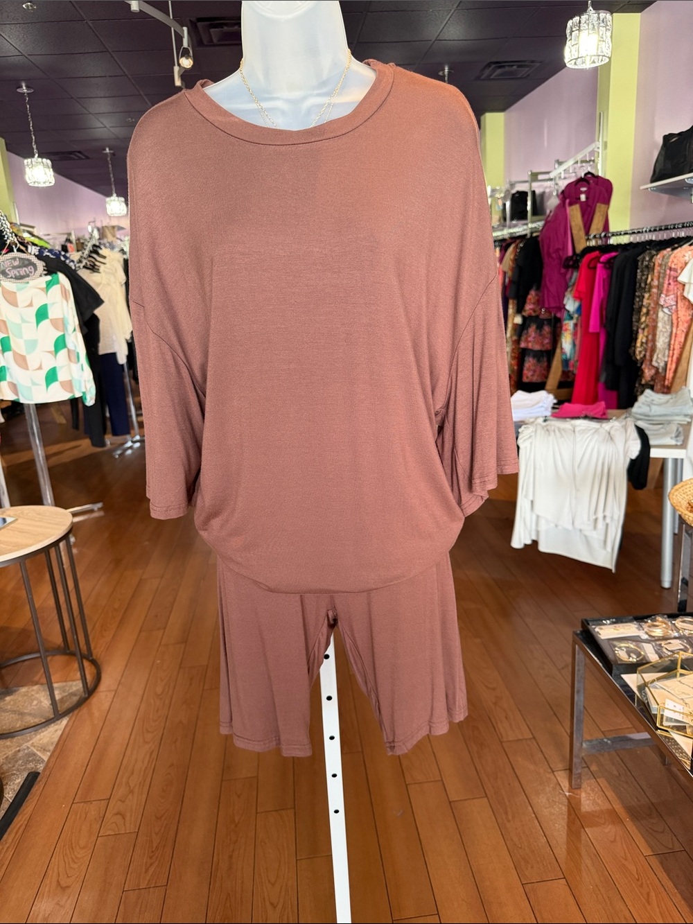 Cozy Two-Piece Lounge Set in Dusty Rose